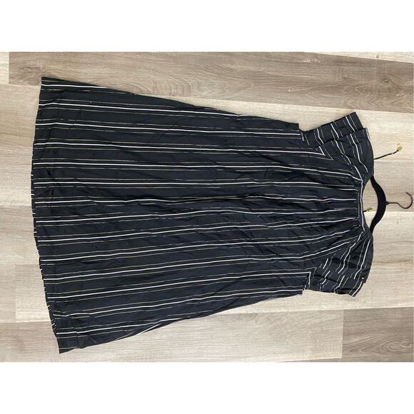 Ann Taylor NWT Metallic Stripe Tie Neck Shift Dress In Black, Sz 6, MP $139 - Picture 6 of 10